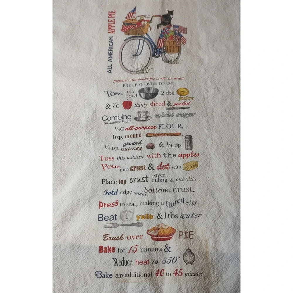 Mary Lake Thompson Flour‎ Sack All American Apple Pie Recipe Cottage Core SEE